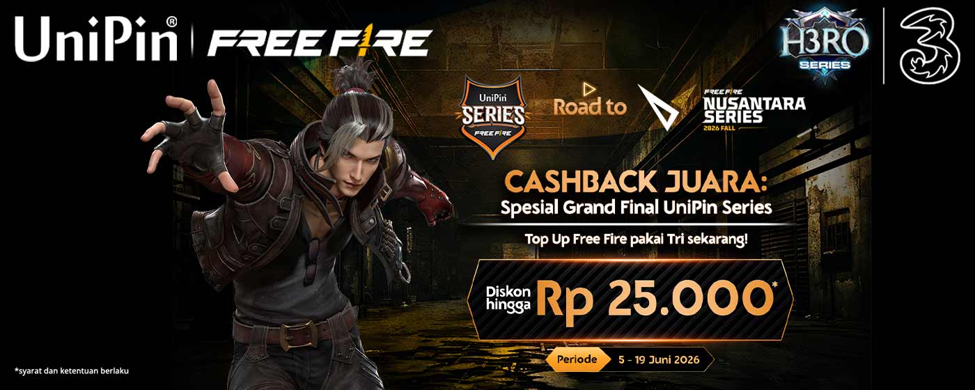 Top Up Makin GG! Promo Spesial Grand Final UniPin Series x Tri Diskon Hingga Rp25.000!